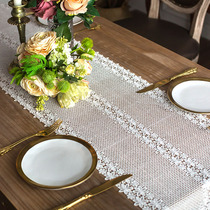 Lace table flag ins coffee table flag white sideboard table mat plate mat light luxury TV cabinet long tablecloth decorative towel