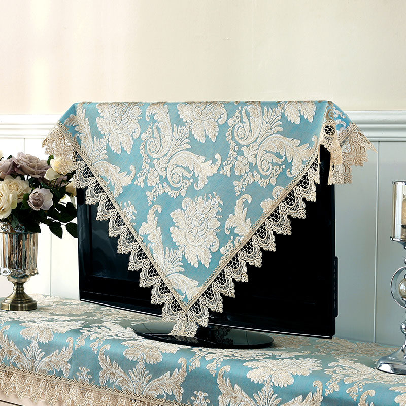 European cloth art TV cover lace dustproof TV cover 42 55 60 inch LCD TV cover towel cabinet computer