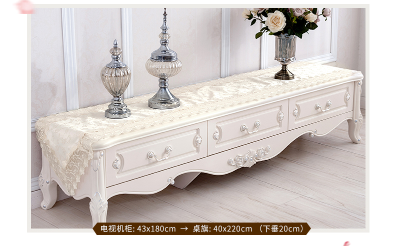 Khăn trải bàn màu be Vải ren bàn cờ Ghế bọc đệm đặt mục vụ hình chữ nhật bàn cà phê khăn trải bàn hàn quốc