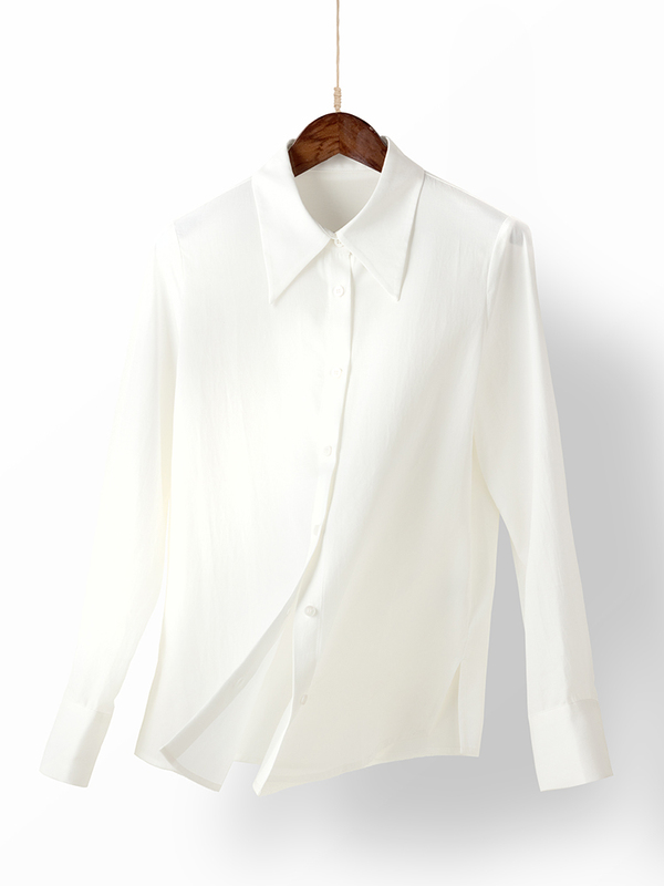 [Flash Sale] Fujiguang·Rose Fiber Design Shirt Long Sleeve White Top for Daily Commuting