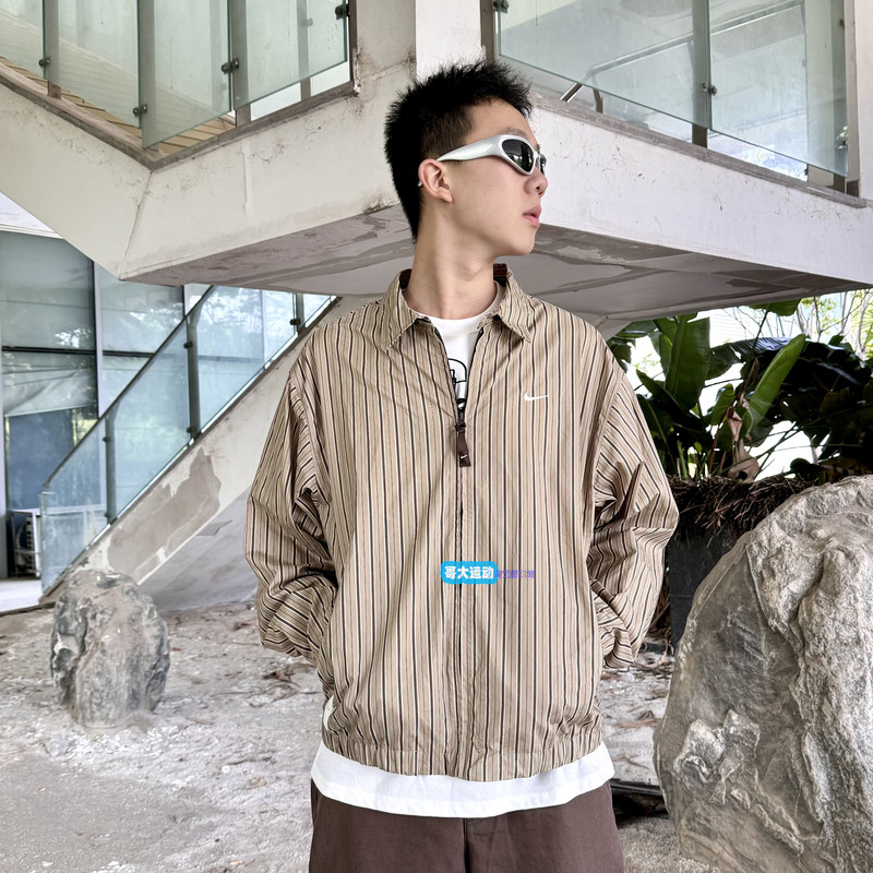 Nike Sportswear Retro Striped Lapel Sports Casual Coach Jacket If0379-247