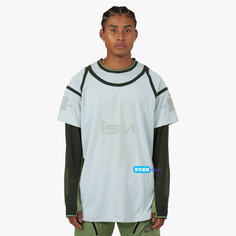 Nike Ispa Functional Outdoor Spliced Fake Two-Piece Sports and Leisure Long-Sleeved T-Shirt Fb2706-010-034