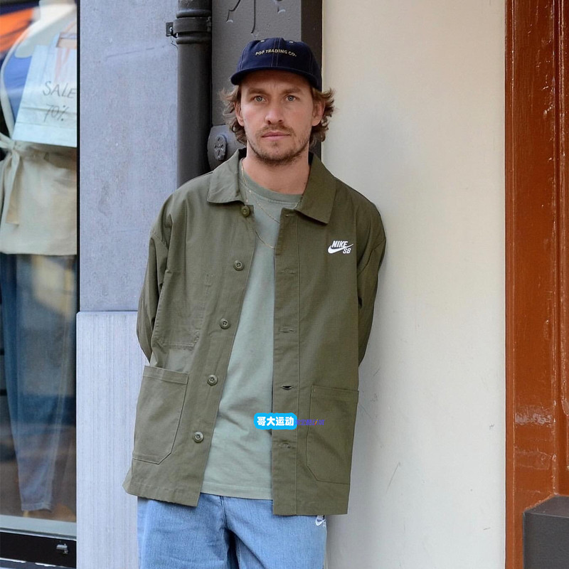 Nike Sb Logo Retro Workwear Skateboard Multi-Pocket Lapel Sports Casual Jacket Fz4082-222 Nike Sb Logo Retro Workwear Skateboard Multi-Pocket Lapel Sports Casual Jacket Fz4082-222