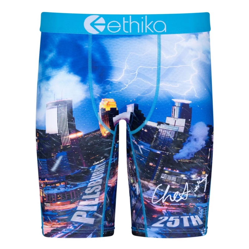 Ethika College Student Trendy Men's Boxer Briefs Large Size Ice Silk Hip-Hop Boxer Shorts Men's Sports Shorts