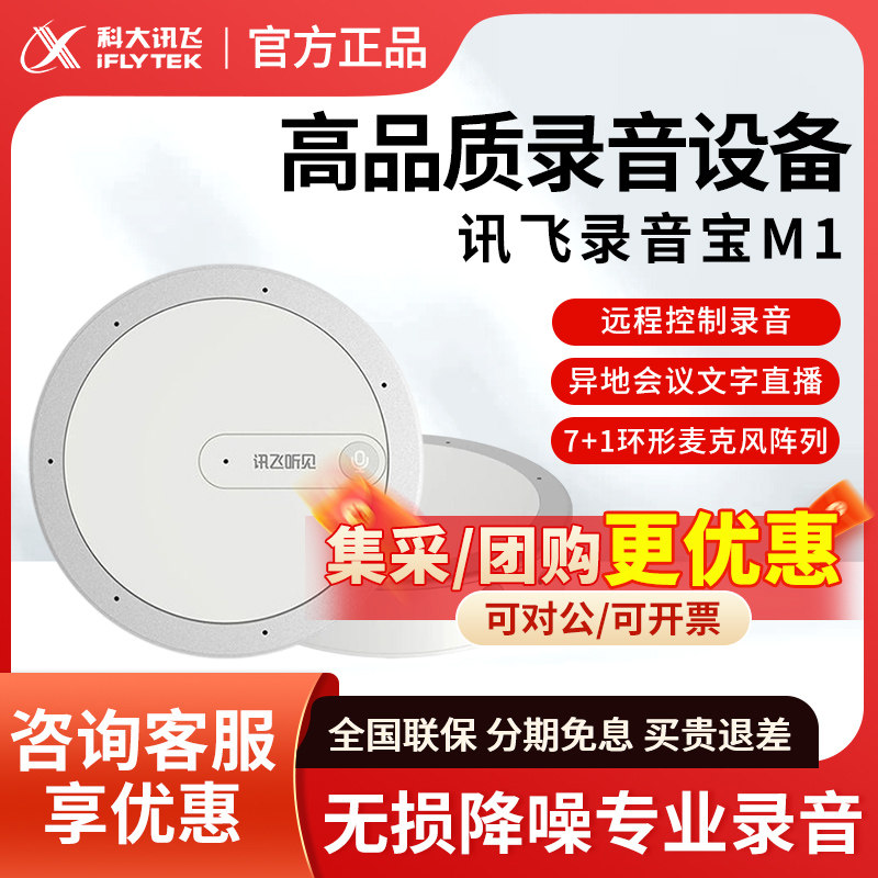 Iflytek Voice Recorder M1+ Iflytek Voice Recorder with Voice-To-Text Conversion, Professional High-Definition Noise Reduction Recording Device