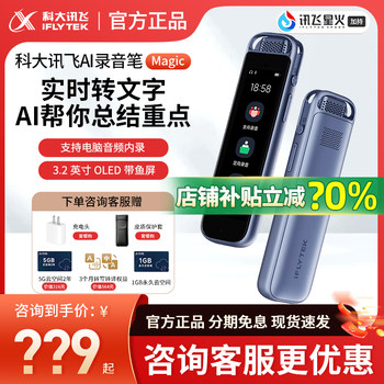 Iflytek Magic Voice Recorder, Professional High-Definition Noise Reduction, Meeting Recording, Translation, Mp3 Playback