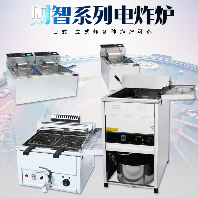 Caizhi FRYKING Chicken Chop Shop Burger Shop Vertical Electric Fryer 903 Desktop Single Cylinder Fryer 904 Double Cylinder Fryer