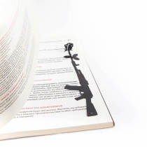 Spot Ukraine Dmitriy Gun & Rose Art Metal Brief Hollowed-out Inspiring Diy Creative Bookmark Gift