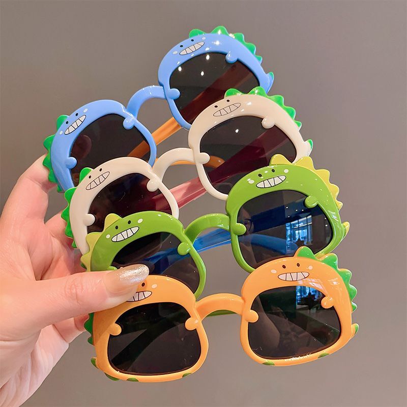 Children's Glasses, Baby Cute Little Dinosaur Glasses, Boys' Cartoon Sunglasses, Girls' Anti-Uv Sunshade Glasses