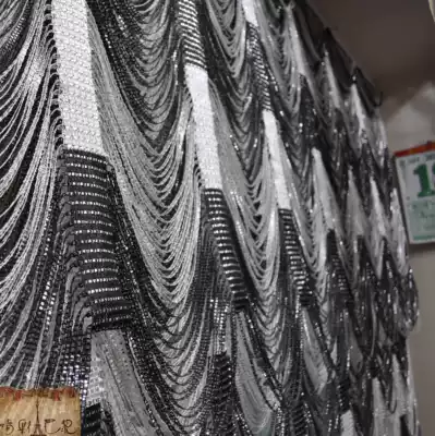 Water wave line curtain string silver high-grade silver leather hanging curtain encrypted partition porch curtain shape clothing store window decorative curtain