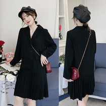 Maternity dress skirt early autumn 2019 new fashion loose top Korean long sleeve pregnant mother dress