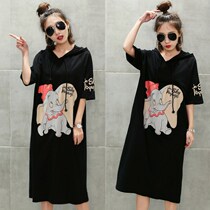 Maternity Tide Hot Mom Personality Summer Dress Maternity Dress Top Long Short Sleeve Summer T-shirt Summer Skirt