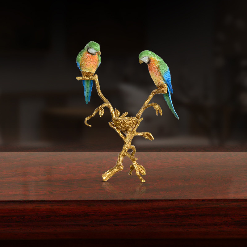 Eurostyle Brass Joy Magpie Candleholder Pendulum house Ornament Living Room American Delight with Raised Twigs Twigs and Furnishing Genguan Pendulum