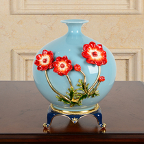 Enamel color glaze Jingdezhen Ceramic Vase ornaments living room entrance flower arrangement process housewarming home decoration gifts