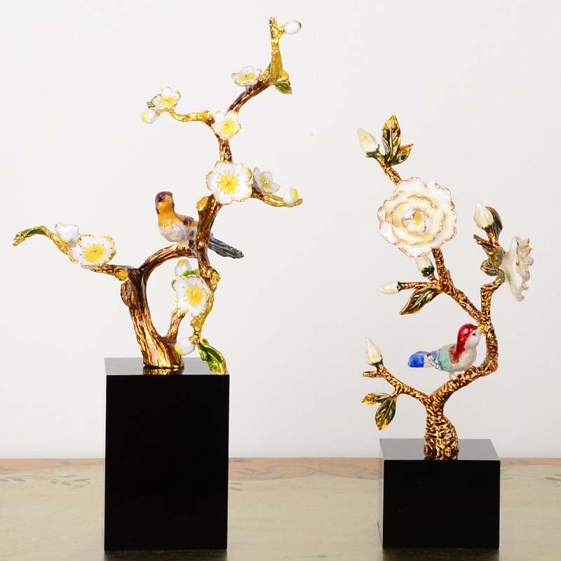 Enamel Color Crystal Happy Magpie Home Decoration Items Swing Pieces Chinese Living Room Genguan Desktop Creative Office Joe Relocation Gift