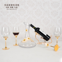 Enamel romantic wine glasses European-style wine rack set champagne glasses goblet wine glasses creative gifts