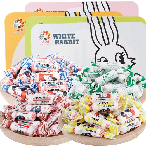 大白兔 Мультяшная матча, жестяная коробка, 160г, ностальгия