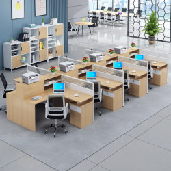 Office Desk Office 6-seat Minimalist Modern Multi-person Screen Partition Card-seat Plaid Room Staff Desk