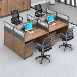 Staff Desk 4-Seat Office Desk and Chair Combination Employee Card Partition Three-Seat Screen Office Desk