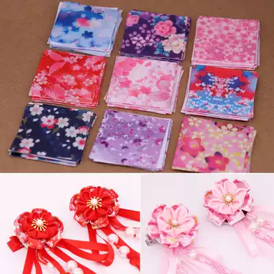 4cm handmade Japanese and wind thread crepe slicing fine work Flower hairpin cloth DIY and style square piece of cloth