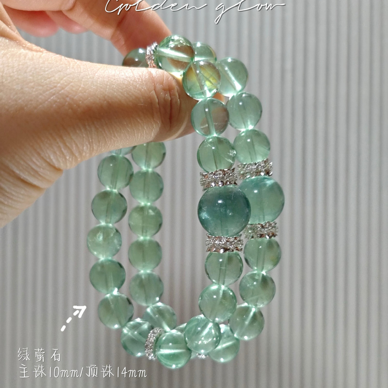 Original Apple Green Natural Green Fluorite Bracelet Single Strand Bracelet Gift for Girlfriend or Best Friend, Versatile and Elegant, Makes Skin Look Fairer for Women Original Apple Green Natural Green Fluorite Bracelet Single Strand Bracelet Gift for Girlfriend or Best Friend, Versatile and Elegant, Makes Skin Look Fairer for Women