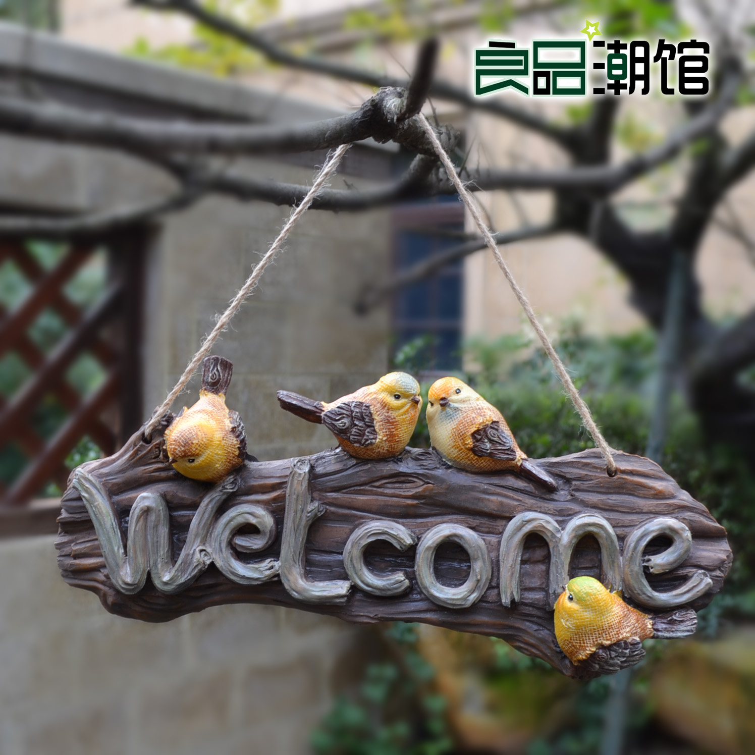 Outdoor Creativity Garden Courtyard Resin Welcome to the Listed Nursery Terrace balcony View Decoration Wall-mounted Door Signs