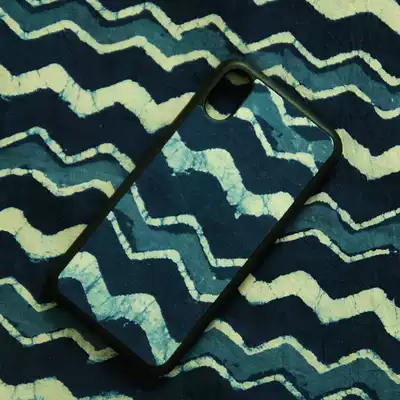 iPhoneXS R handmade fabric mobile phone Protective case extremely simple 11pro retro MAX plant blue dyed indigo soft shell