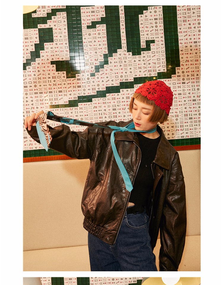 Yang Erda Dream Original Homemade 2018 Sản phẩm mới Made in China Retro Locomactor Lapel Leather Jacket Jacket áo da lộn zara