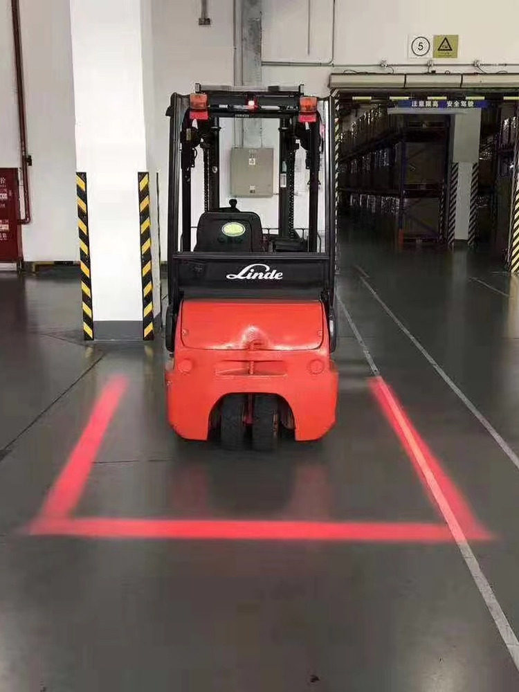 Forklift Warning Boundary Width Safety Area One-Word Red and Blue Linear Limit Laser Reversing Range Spotlight Led