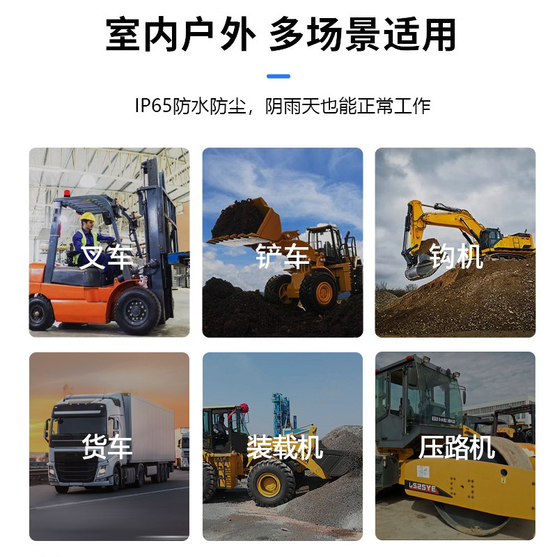 Forklift Wireless Reversing Image Blind Spot High-Definition Surveillance Camera Anti-Collision System Excavator Loader Engineering Vehicle