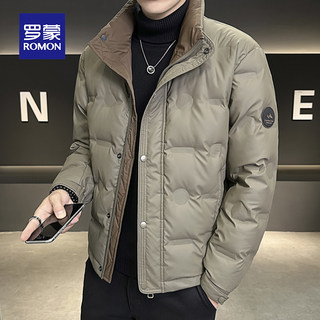 Luo meng chaqueta de fino algodón down invierno 2025 nueva chaqueta de plumón de pato blanca cálida y gruesa de estilo corto atractivo a prueba de frío para hombres