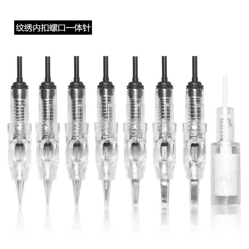 Semi-permanent full-throwing one-piece needle single-needle round needle row needle MTS nano-crystal micro-needle tattoo embroidery fog eyebrow machine
