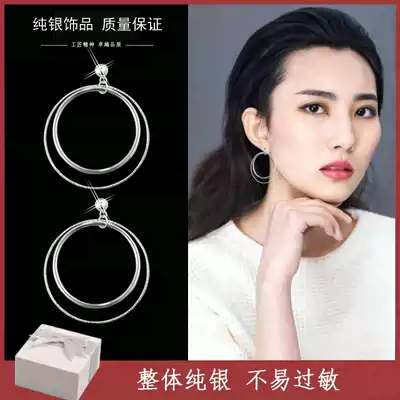 South Korea 2021 New ring sterling silver earrings female long version Super Fairy explosion high-end sense exquisite simple ear jewelry