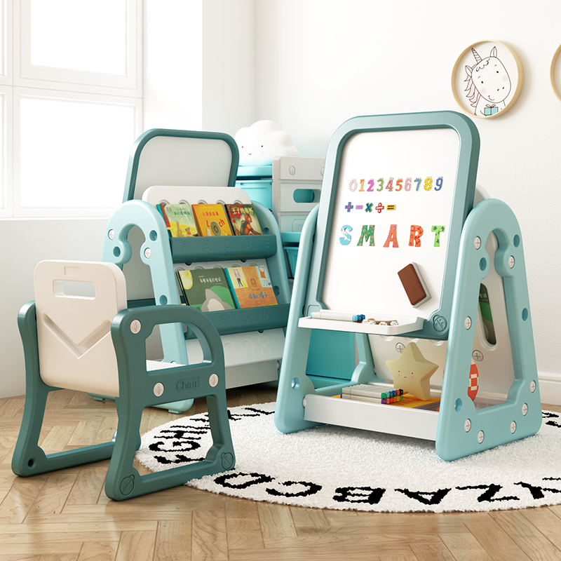 Children's drawing board small blackboard bracket type erasable home learning writing whiteboard magnetic water-based pen baby graffiti toddler