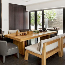 Nordic sofa Tea table and chair combination Modern simple office simple wood tea table Solid wood tea table Kung Fu tea table