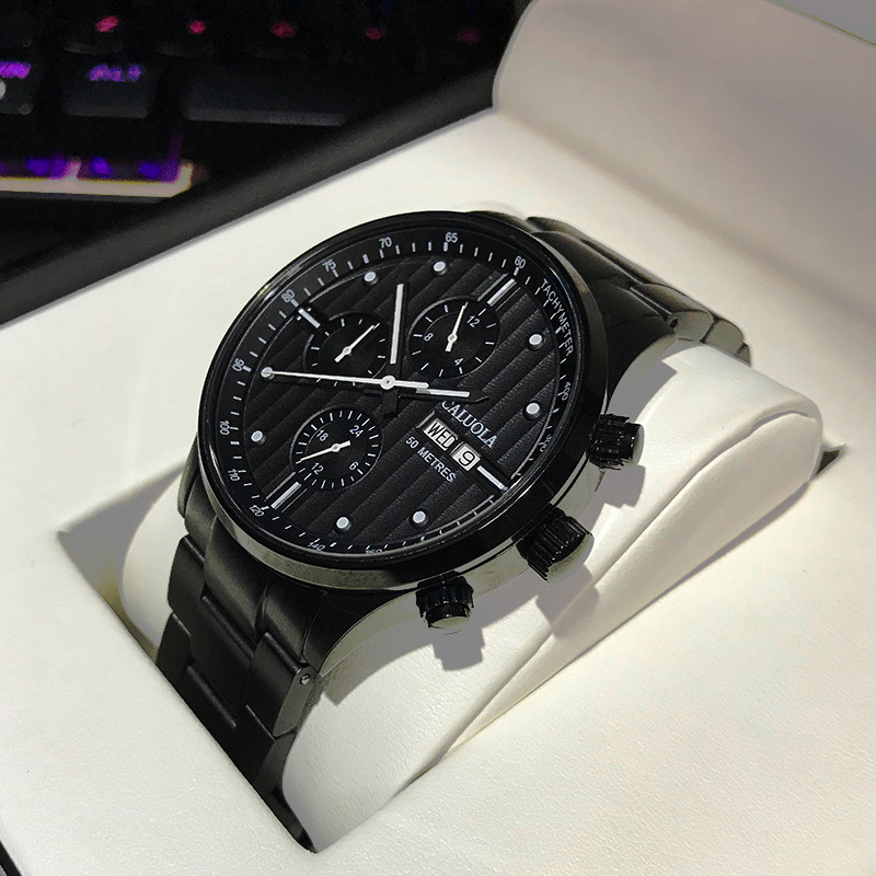 Corolla Multifunctional Men's Watch Waterproof Automatic Mechanical Watch All Black Brand New Trend Men's Watch