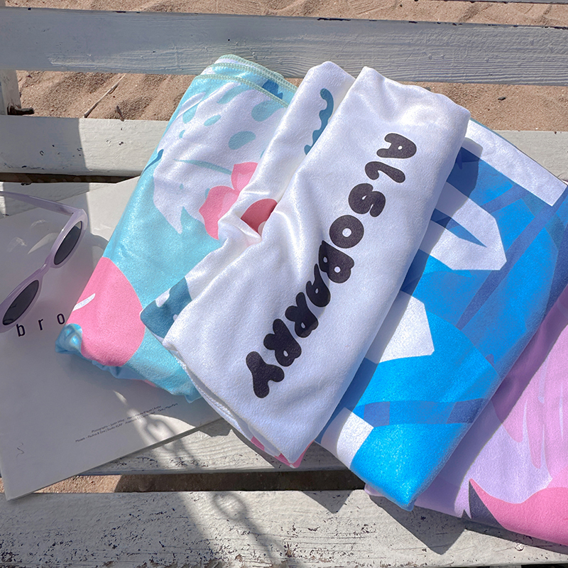 ins Cute Cartoon Beach Towel Absorbent Towel Hot Spring Seaside Swimming Sunscreen Portable Absorbent Trendy Bath Towel