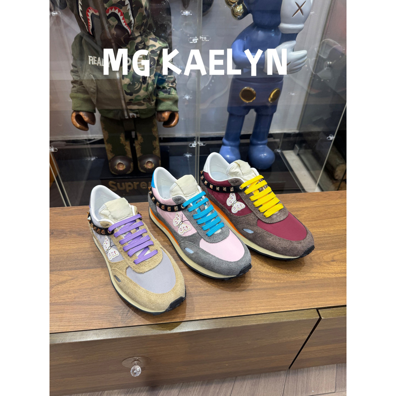 Mg Kaelyn/Zhao Lusi Same Style Studded Sneakers for Women 2026 Autumn Flat Butterfly Embroidery Sports Casual Shoes Mg Kaelyn/Zhao Lusi Same Style Studded Sneakers for Women 2026 Autumn Flat Butterfly Embroidery Sports Casual Shoes