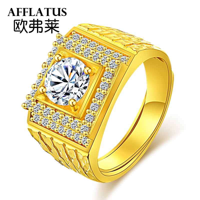 O ' Fry gold male ring 999 foot gold personality bully 24K pure gold opening ring fashion Korean version