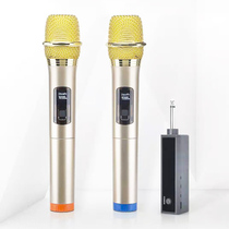 One drag two wireless microphone handheld microphone outdoor mobile sound stage sound power amplifier tuning desk with U-section double wheat
