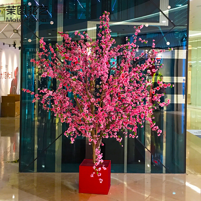 Motu wedding props simulation plant cherry tree set shopping mall hotel club road guide decoration floor decoration