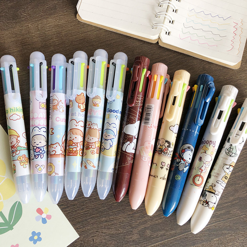 Creative Stationery Cute Little Fresher Multicolored Handbill Pen by Animated Pen Oil Pen students with eight-color ballpoint pen