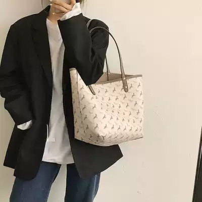 Bag female 2021 new trend net red large-capacity totter bag French niche high-end shoulder bag pony big bag