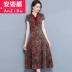 Mùa hè 2018 mới phong cách Trung Quốc phụ nữ thấp cổ áo sườn xám cải tiến váy dài váy retro - Váy dài Váy dài