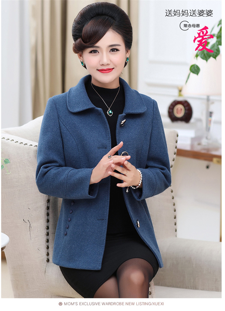 Áo len mùa thu và mùa đông cho phụ nữ trung niên và phụ nữ 40-50 tuổi áo phao dáng dài hàn quốc