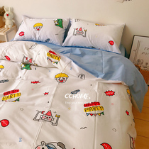 Childrens four sets of all-cotton pure cotton boy cartoon quilt cover bed bedding 1 2 m bed linen three sets of girls 4