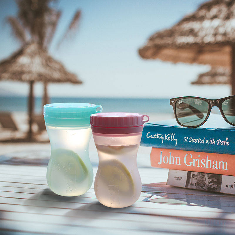 Bapa silicone glass heat resistant outdoor camping fruit twisting cup folding sports tumble cup portable microwave oven