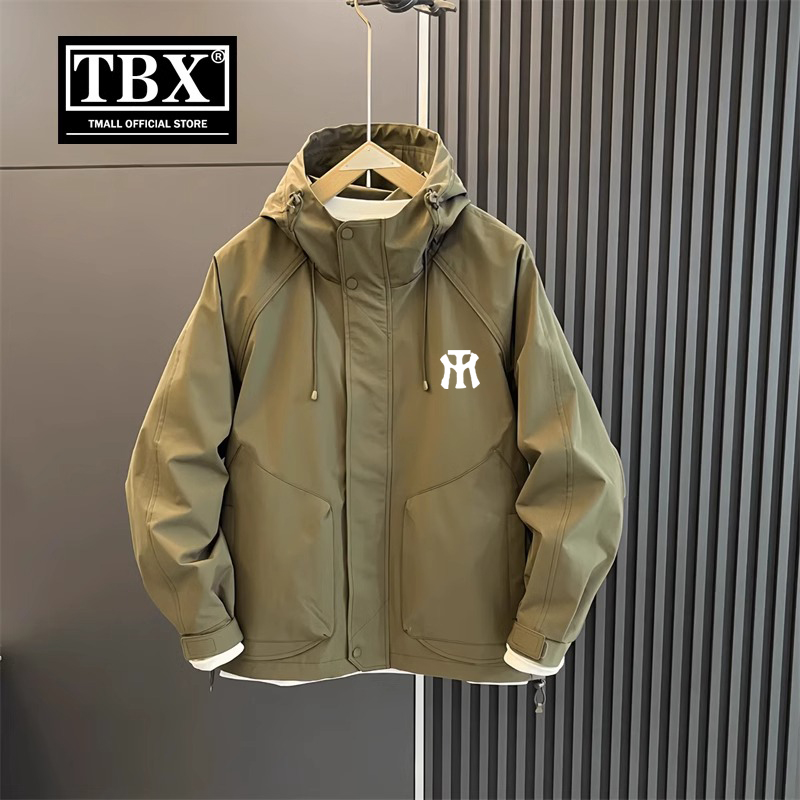 春と秋の男性用高級作業服ジャケット2025年新作売れ筋スポーツフード付きジャケット冬綿服男性用