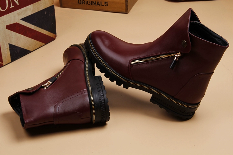 British Martin boot nam Phiên bản Hàn Quốc của giày cao gót mũi nhọn Xu hướng giày nam cao giúp ấm áp mùa thu và mùa đông giày bảo hộ nam