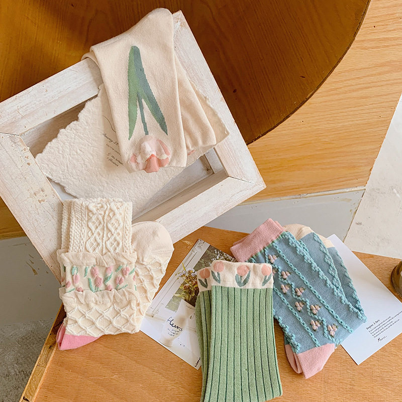 Вспомогательное описание изображение: 2 пары цветов в руке ~ Приходите за вами ~ Retro Nice Girl Style 3-1